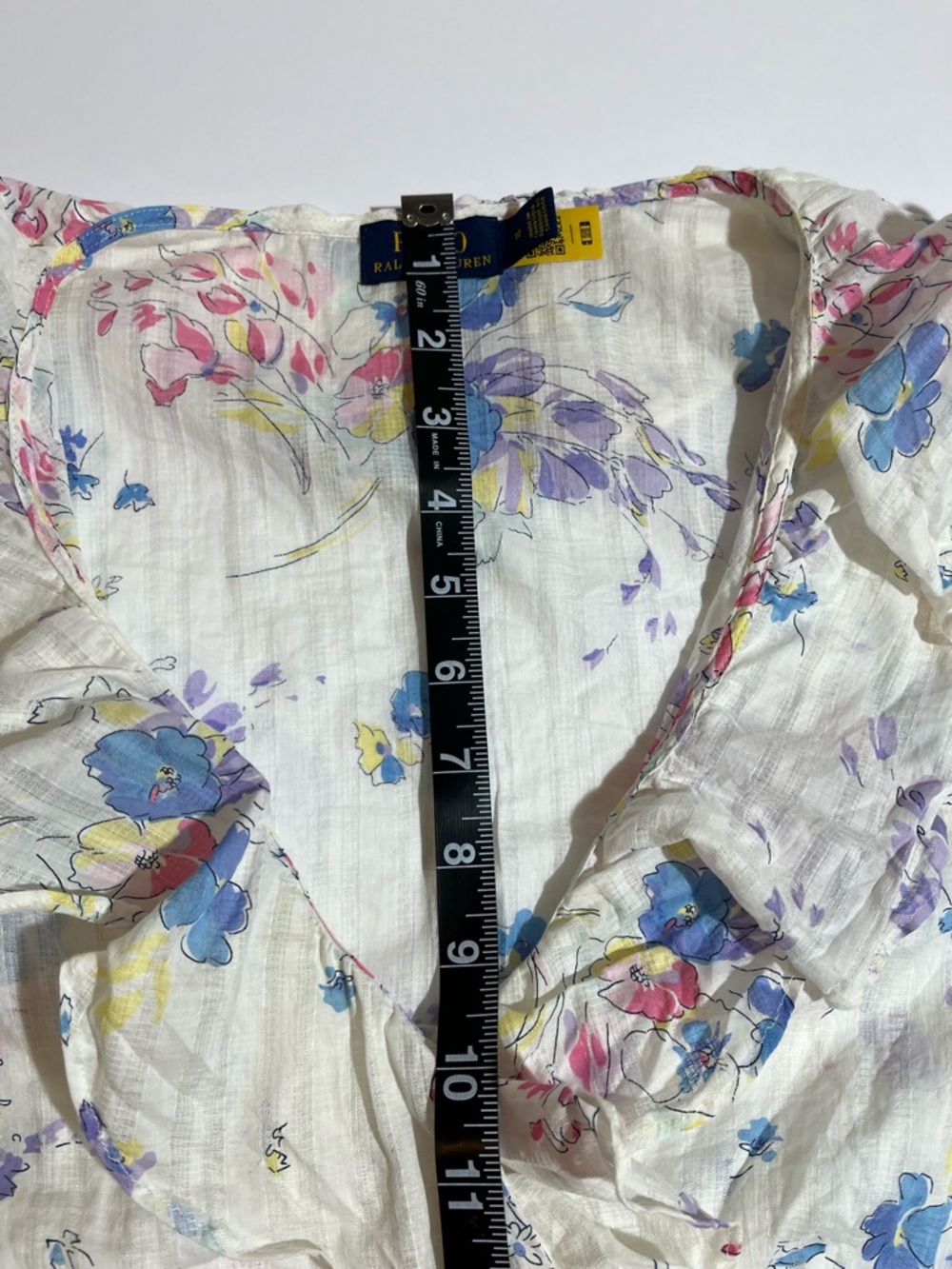 Polo Ralph Lauren Ryle Floral Print Ruffle Trim Blouse - Picture 10 of 11